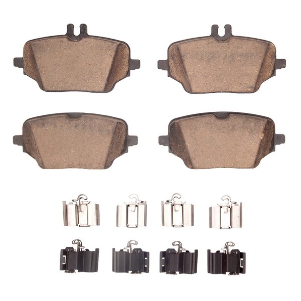 Dynamic Friction Co 5000 Advanced Brake Pads - Ceramic and Hardware Kit, Long Pad Wear, Rear 1551-2235-01